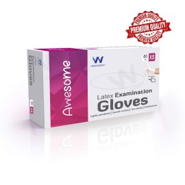 Waldent Latex Premium Examination Gloves - ( Pack Of 80 )