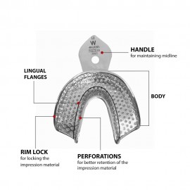 Waldent Dentulous Perforated Rim Lock Impression Trays K18/3 pair