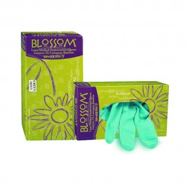 Blossom Powdered Latex Exam Gloves With Green Mint